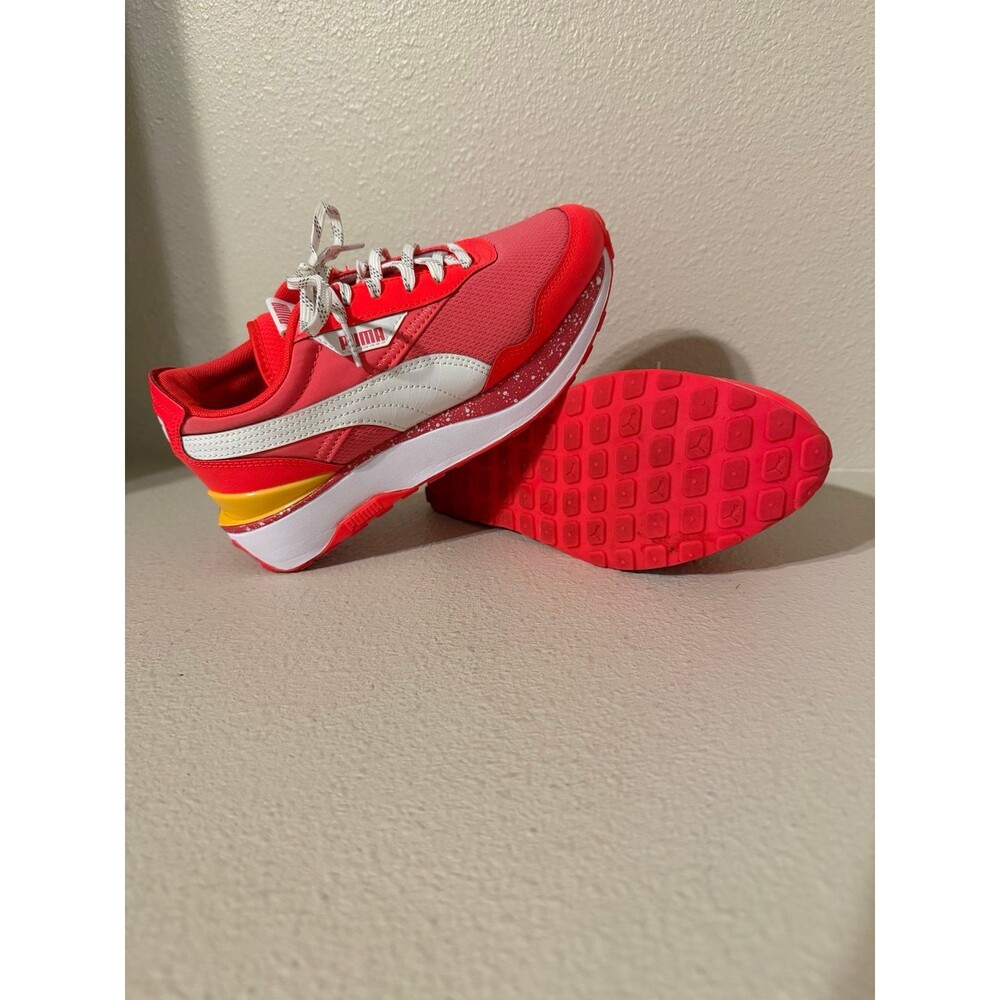 Puma Cruise Rider Brain Freeze Sneakers Pink Orange Big Girls Size 4 EUC